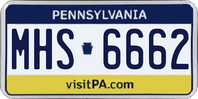 PA license plate MHS6662