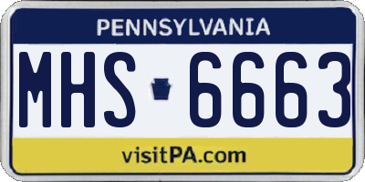 PA license plate MHS6663
