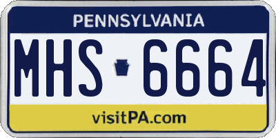 PA license plate MHS6664