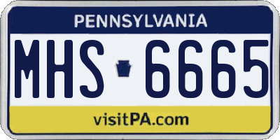 PA license plate MHS6665