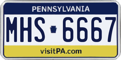 PA license plate MHS6667