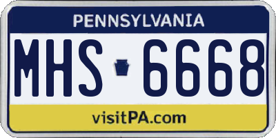 PA license plate MHS6668