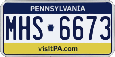 PA license plate MHS6673