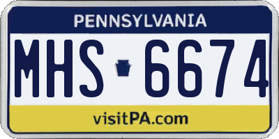 PA license plate MHS6674