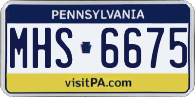 PA license plate MHS6675