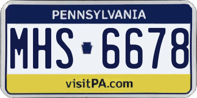 PA license plate MHS6678