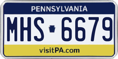 PA license plate MHS6679