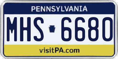 PA license plate MHS6680