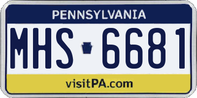 PA license plate MHS6681