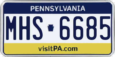 PA license plate MHS6685