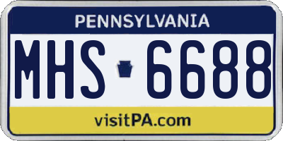 PA license plate MHS6688