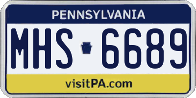PA license plate MHS6689