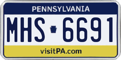 PA license plate MHS6691