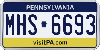 PA license plate MHS6693