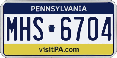 PA license plate MHS6704
