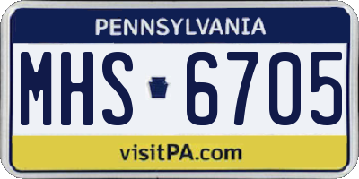 PA license plate MHS6705