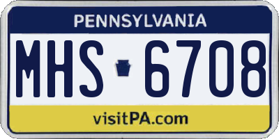 PA license plate MHS6708
