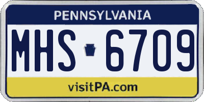 PA license plate MHS6709