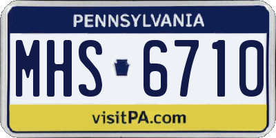 PA license plate MHS6710