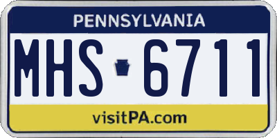 PA license plate MHS6711