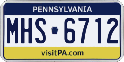 PA license plate MHS6712