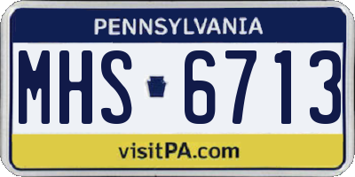 PA license plate MHS6713
