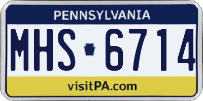 PA license plate MHS6714