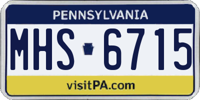 PA license plate MHS6715