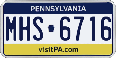 PA license plate MHS6716