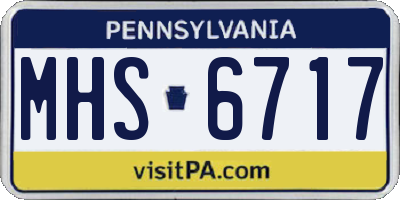 PA license plate MHS6717