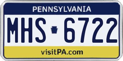 PA license plate MHS6722