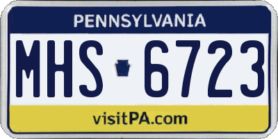 PA license plate MHS6723