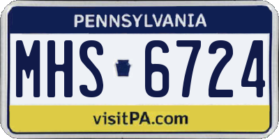 PA license plate MHS6724