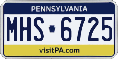 PA license plate MHS6725
