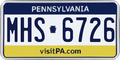 PA license plate MHS6726