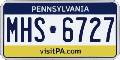 PA license plate MHS6727