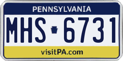 PA license plate MHS6731