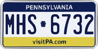 PA license plate MHS6732