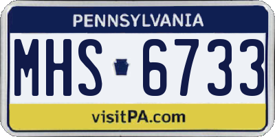 PA license plate MHS6733