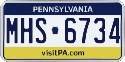 PA license plate MHS6734