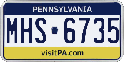 PA license plate MHS6735