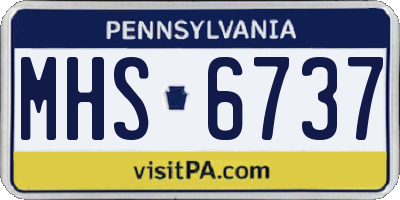 PA license plate MHS6737