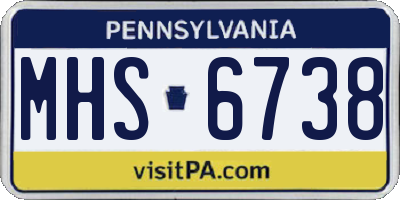 PA license plate MHS6738