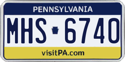 PA license plate MHS6740