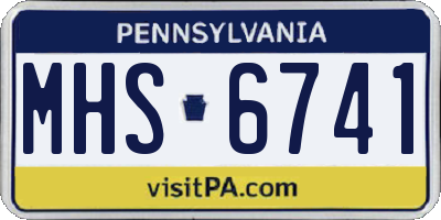 PA license plate MHS6741