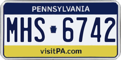 PA license plate MHS6742
