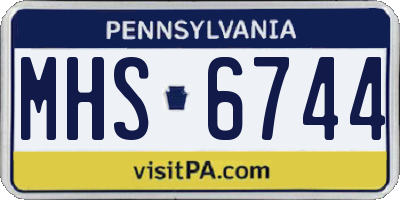 PA license plate MHS6744
