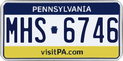 PA license plate MHS6746
