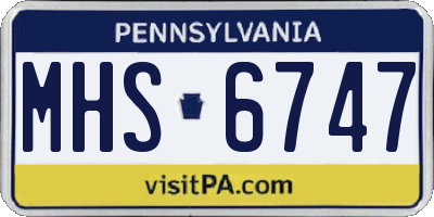 PA license plate MHS6747