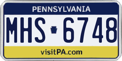 PA license plate MHS6748